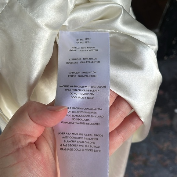 Eliza J Hooded Long Parka Windbreaker Jacket White/Pearl Size XL - Picture 5 of 6